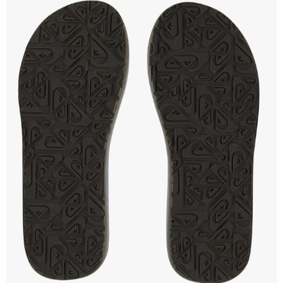 Quiksilver Carver Suede Core Black Flip Flop Sandal Leather Strap US9 EUR42 NWT - Picture 3 of 3